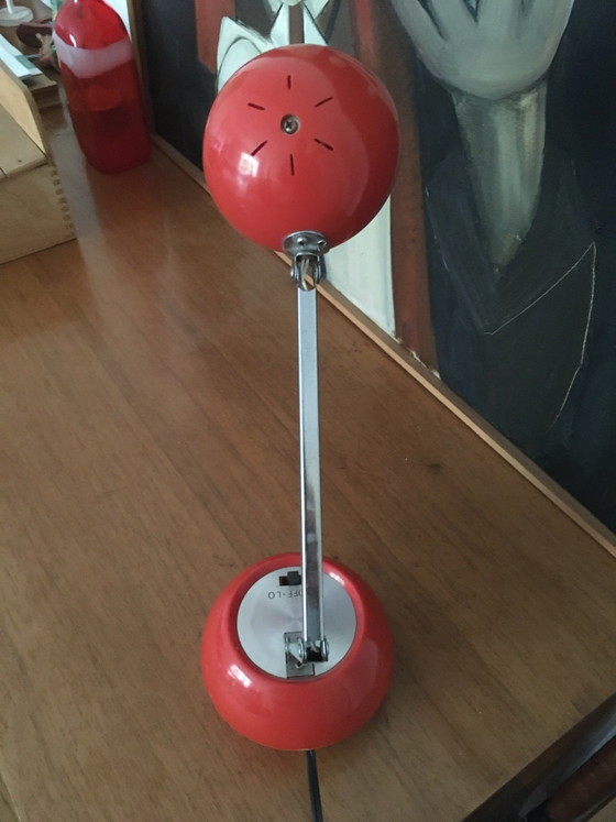 Vintage Desk Lamp, Table lamps, Plastic, Metal, Red (photo 5 of 8)