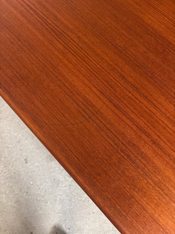 Table de salle à manger extensible en teck, Danois vintage, Tables de salle à manger, Bois, Marron (photo 9 sur 9)