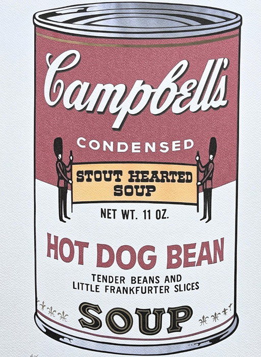 Naar Andy Warhol, Campbell's Soup - Hot Dog Bean, jaren 1980, lithografie – lithos zeefdrukken, Plastic (photo 2 of 7)