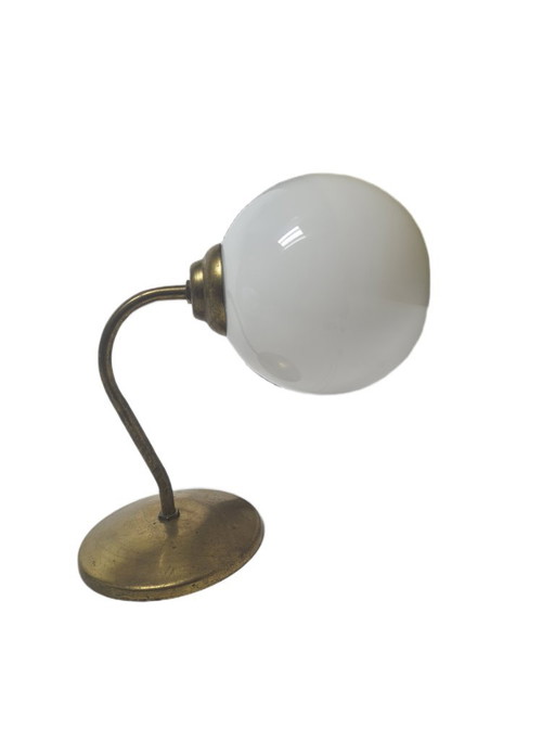Art Deco wandlamp, Polen, jaren 1950 – wandlampen, Glass, Brass (photo 2 of 5)