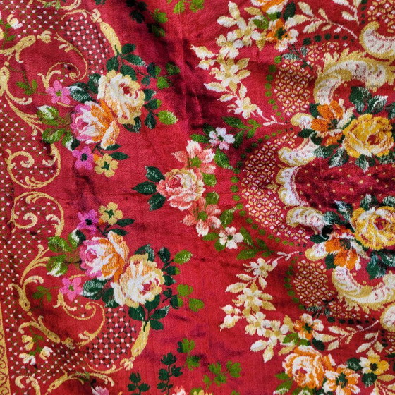 Image 1 of Large bedspread/tapestry, floral print, 40's - Eastern Europe