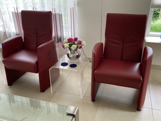 Image 1 of Fauteuils en cuir Leolux, fauteuils inclinables
