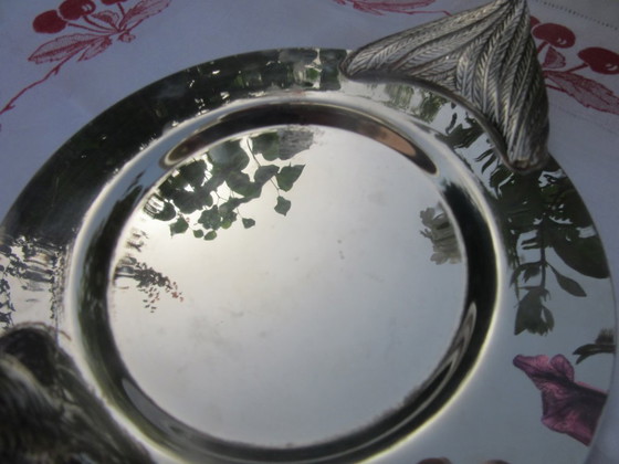 Image 1 of Verzilverd dienblad met eendenkop en -staart, vergelijkbaar met SILEA, vintage