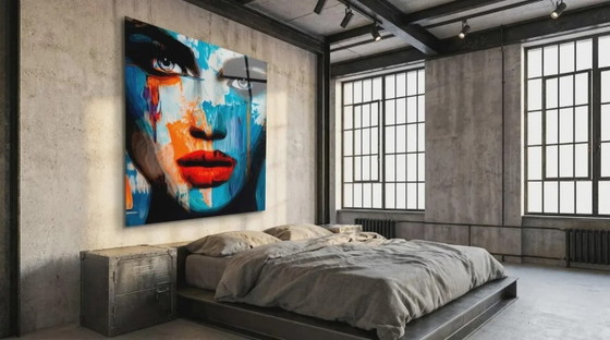 Modern Face – Ritratto femminile sensuale 3D | Quadro da parete 3D XXL 133 × 150 cm | Vetro acrilico 6 mm | (photo 7 of 7)