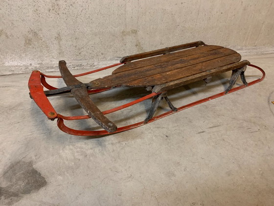 Image 1 of Decorative steerable sled from the U.S.A. 1950s