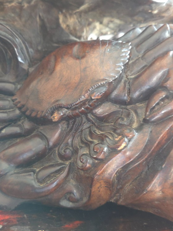 Image 1 of 19th century Asian deity sculpture - Hardwood - (ref 4105)