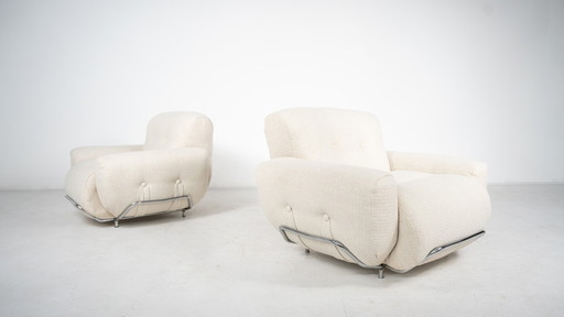 Mid-Century Modern Paar Italiaanse Fauteuils, 1960S - Nieuwe Bekleding