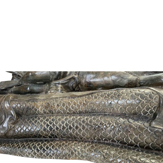 Zware Khmer Vishnu Beeld (12.2 kg) – Beeldhouwkunst, Brass (photo 12 of 19)