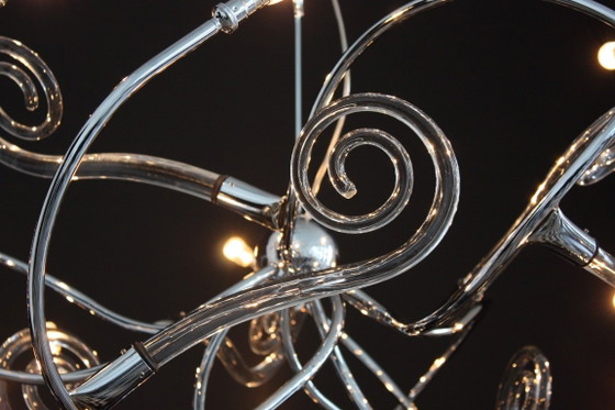 Image 1 of Suspension Maroeska Metz Polvo B Ø145 – Un classique du design en chrome et cristal