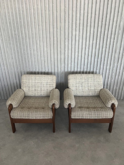 Poltrone lounge scandinave degli anni '60 con rivestimento originale