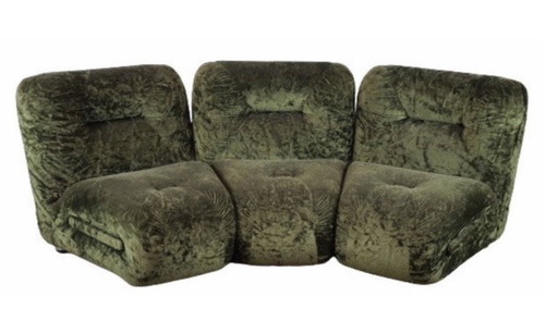 Divano modulare vintage verde