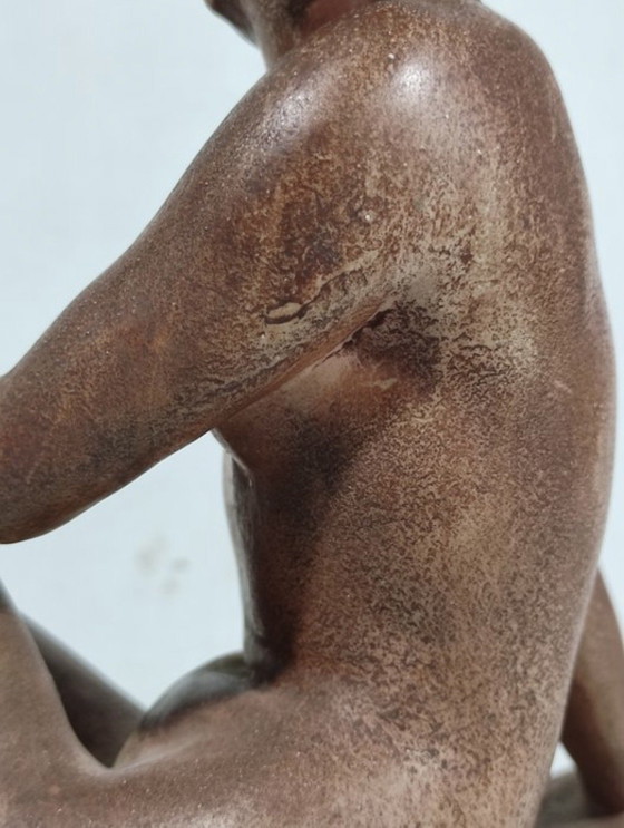 Image 1 of Art Deco Sculpture 'Seated Nude' – Emilio Musso (ca. 1930) | Unique
