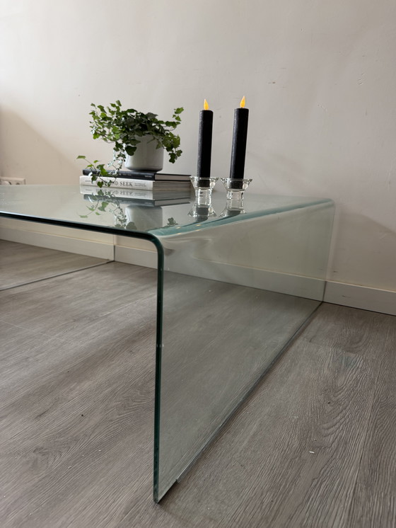 Image 1 of Waterfall table glass coffee table