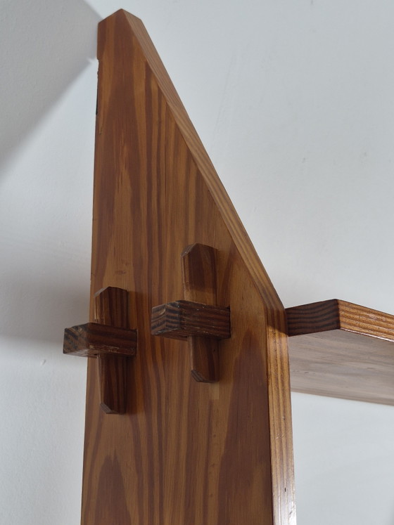 Scaffale a parete brutalista vintage in pino Mid-Century – Decorazioni murali, Wood (photo 5 of 15)