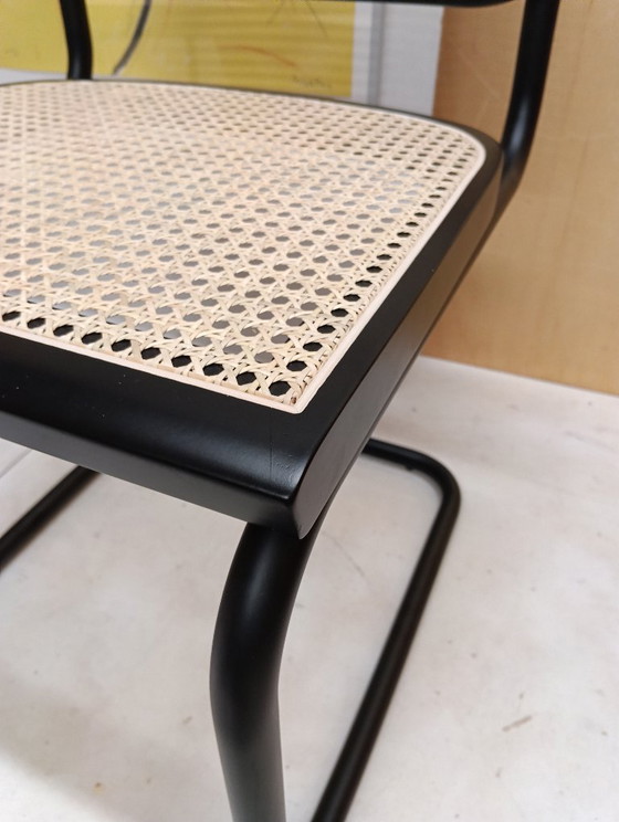 Image 1 of ALIVARMVSEVM 104. SET of 2 CESCA B32 Chairs (NEW) in Black Frame Limited Edition 