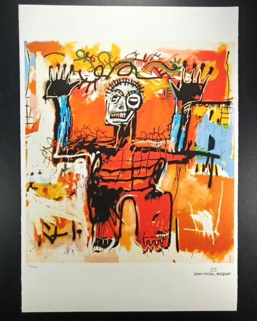 Lithographie en édition limitée de Jean-Michel Basquiat, numérotée au crayon.
