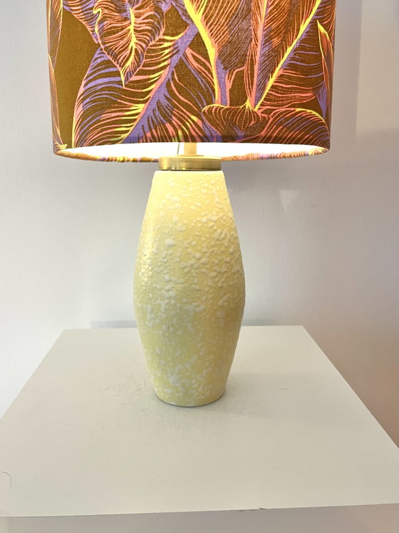 Image 1 of Scheurich table lamp from the 1950s. Upcycled, new shade, cordless.