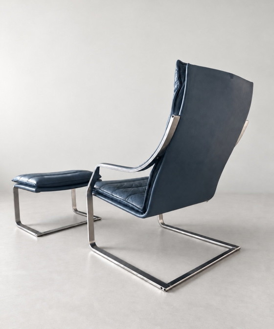 2x Fauteuils Lounge Komet Vintage ArtCollection et Ottoman – rvs, Leather (photo 9 of 15)