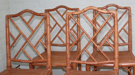 Image 1 of Set di 6 sedie vintage Chippendale in finto bambù (Jonathan Adler)