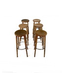Set di 6 sgabelli da bar brutalisti anni '60