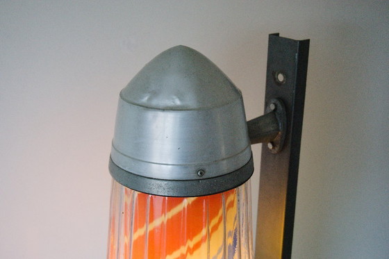 Image 1 of Palo luminoso pubblicitario da barbiere giapponese d'epoca: design spaziale, montaggio a parete, completamente funzionale