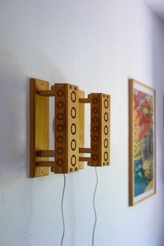 Mid-Century Modern Pine Wall Sconces from Vemdalia, Sweden, 1975, Set of 2 – Wall lights, Mid Century Modern (photo 11 of 13)