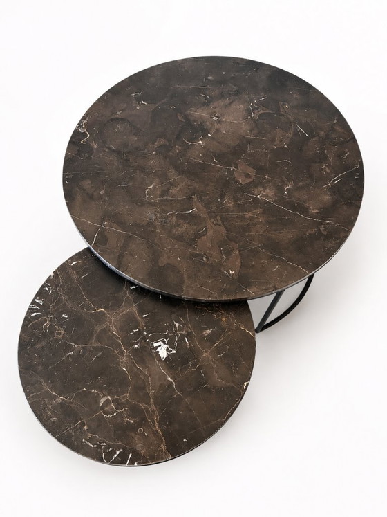 Set of nesting coffee tables by Juntoo – Marble, Metal (photo 4 of 5)