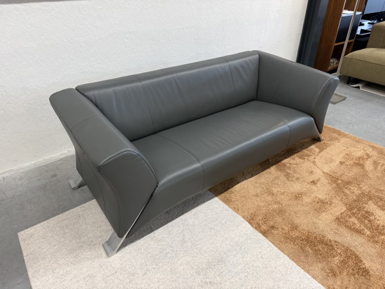 Rolf Benz 322 2.5-seater sofa Grey Leather – 2 seaters (photo 3 of 7)