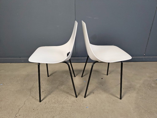 4x Vintage Tonneau Chairs Design By Pierre Guariche, 1980s