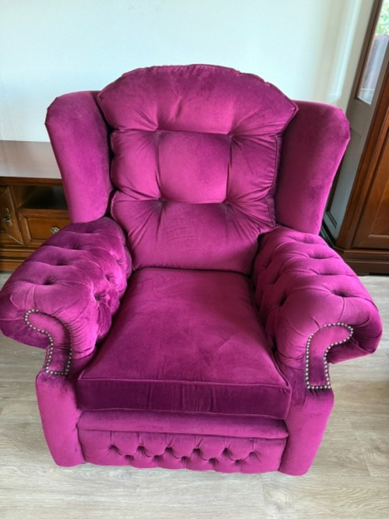 2x Englischer Springvale Chesterfield Suzanne Ohrensessel In Top Zustand! – Velvet (photo 2 of 6)