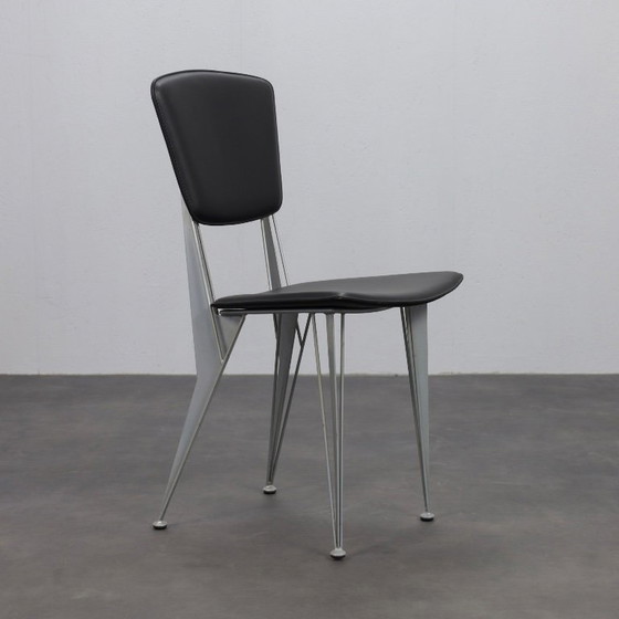 Set of 4 T38 Dining Chairs by Studio Archirivolto for Fasem, Italy, 1980s – Leather (photo 3 of 9)