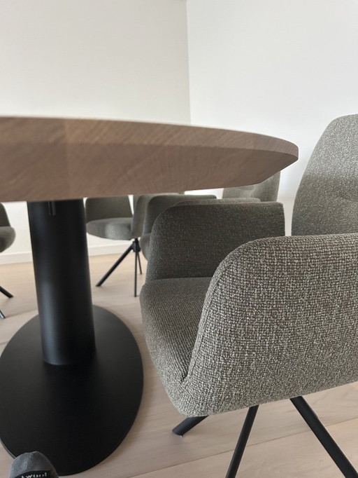 Piano del tavolo ovale, rovere massello, spazzolato, 280x120