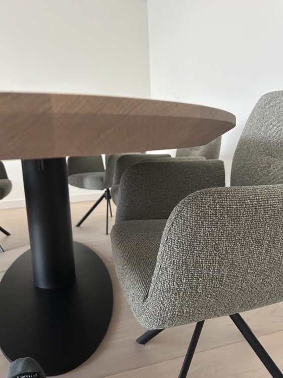 Image 1 of Piano del tavolo ovale, rovere massello, spazzolato, 280x120