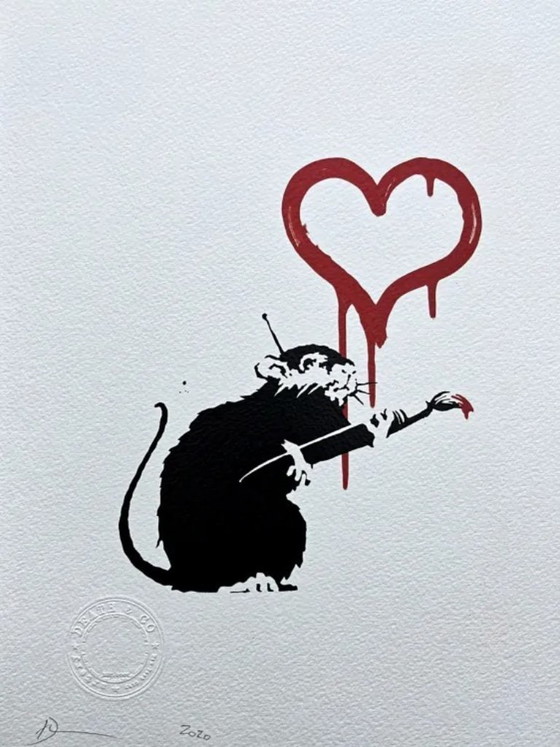 Image 1 of Death NYC - Édition limitée Banksy Love Rat et Snoopy avec certificat