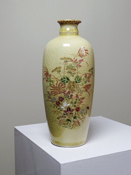 Petit vase ou bouteille à saké "Tokkuri" Satsuma Japon vintage céramique
