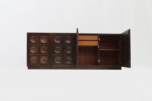Buffet brutaliste vintage des années 1970