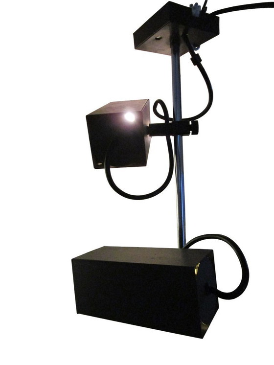 Image 1 of 1970s vintage Philips "Cube" ceiling lamp with two spotlights, plus 1 separate spotlight.