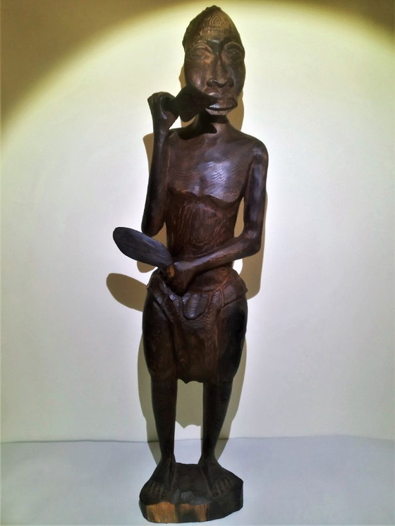 Image 1 of Statues africaines de grands et petits chasseurs/guerriers