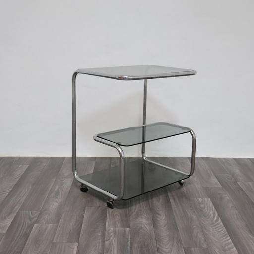Carrello Portavivande Triplo Ripiano Anni 70 Acciaio Design Modernariato