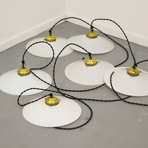 Lampada a sospensione Art Déco in opalino