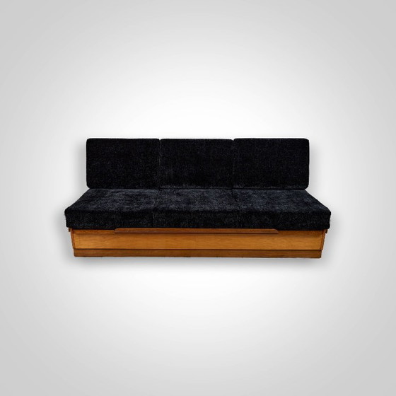 Art Déco Sofabed by Jindřich Halabala for UP Závody, 1950s, Czechoslovakia – 3-5 seaters, Textile, Wood (photo 4 of 17)