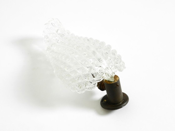 Image 1 of Lámpara de pared de cristal de Murano Barovier & Toso italiana original de los años 60, en forma de hoja.