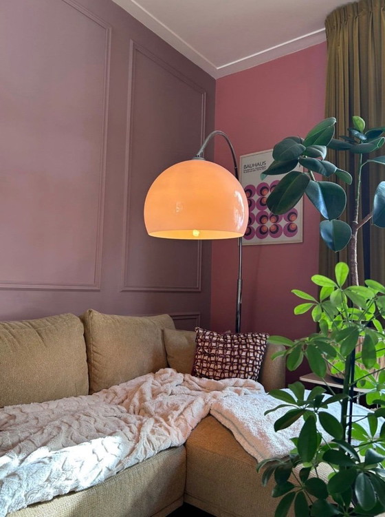 Bellissima grande lampada ad arco vintage in vero stile anni '70 / Space Age. – Lampade da terra, Marble (photo 16 of 18)