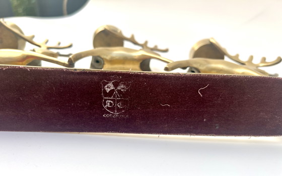 Image 1 of Vintage messing kandelaar met hertmotief – Deens design D&C – Mid-century