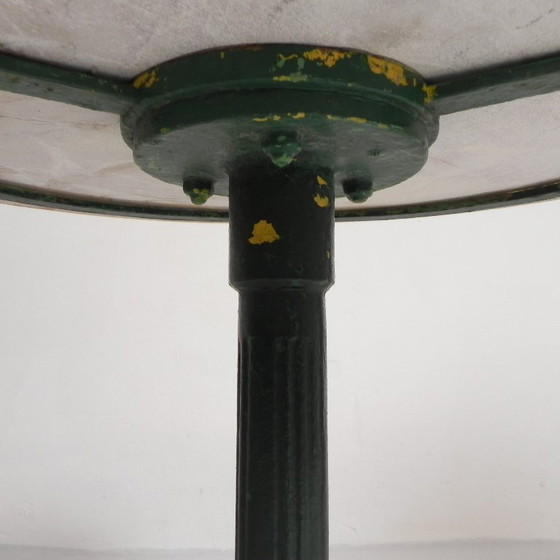 Image 1 of Bistro table with cast iron legs and marble top, 1920s