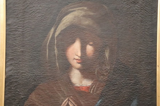 Image 1 of Artiste de l'école italienne, Madone en prière, huile sur toile, XVIIIe siècle