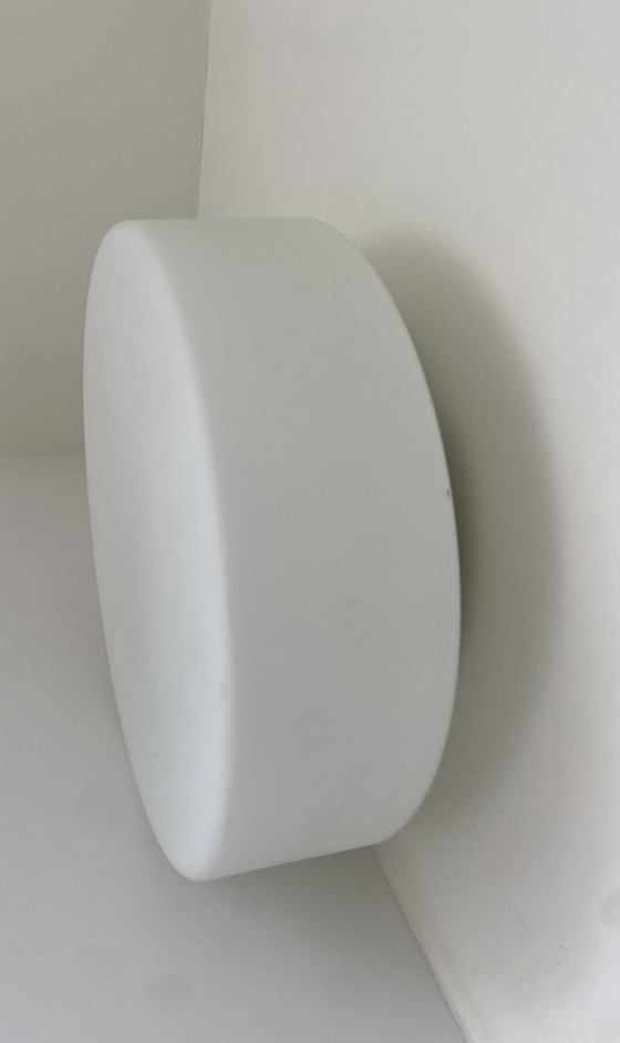 Image 1 of Vintage Bauhaus Plafondlamp - Wandlamp – Massive Opaline Melkglas - Jaren '60/'70
