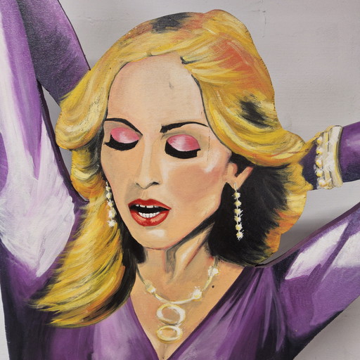 Statue / découpe / figurine en bois grandeur nature de Madonna (reine de la pop)