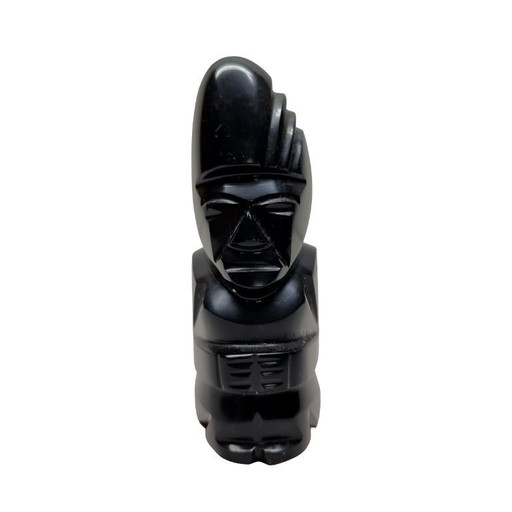 Vintage Obsidian Aztec idol statue