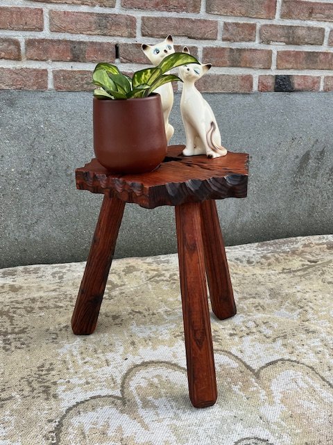 Sgabello Brutalista Spagnolo Vintage / Tavolino d'Appoggio Tavolino per Piante – Sgabelli, Wood (photo 3 of 9)